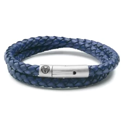 Collins | 1/4" (6 Mm) Navy Blue Leather Wrap Around Bracelet