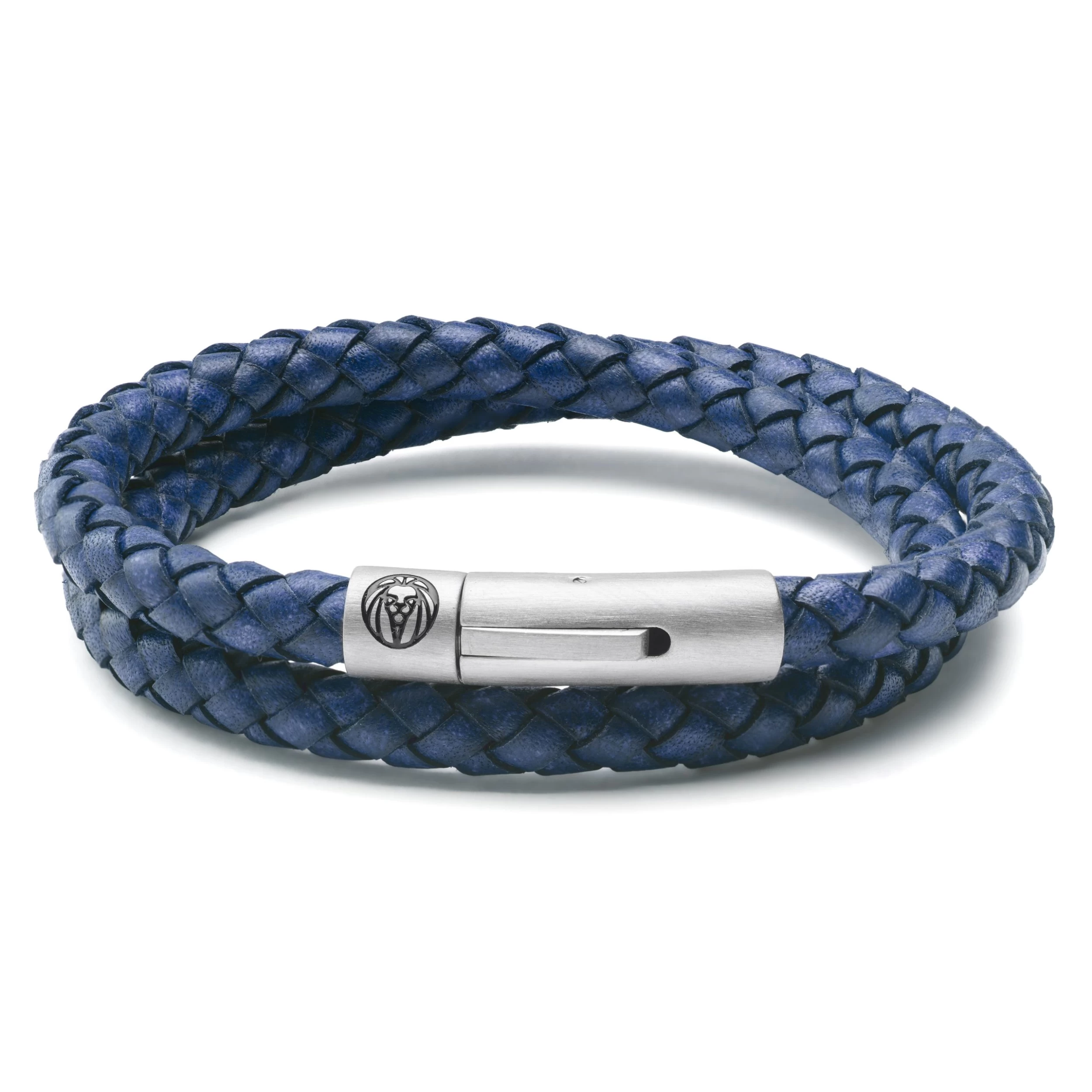 Collins | 1/4" (6 Mm) Navy Blue Leather Wrap Around Bracelet