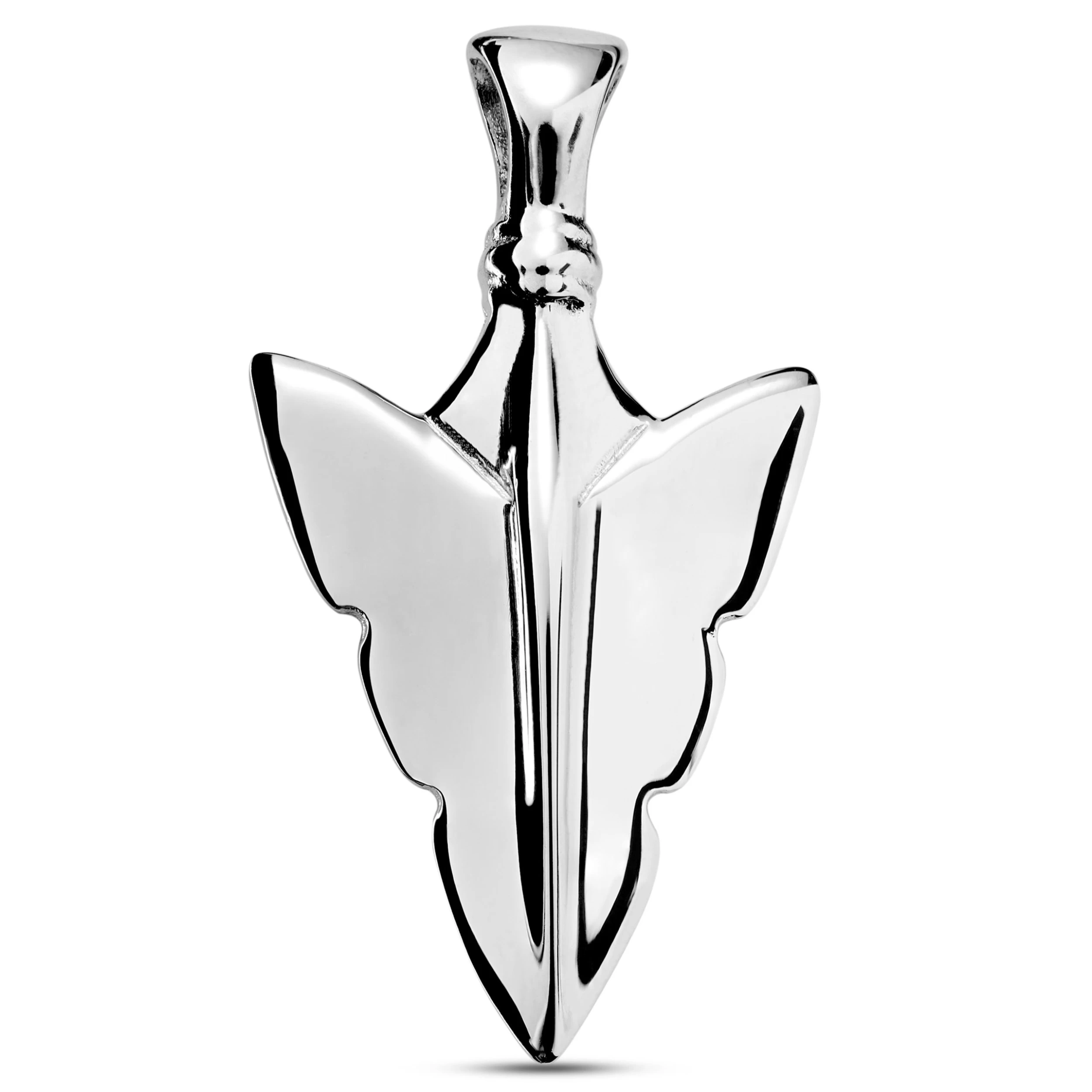 Gravel | Silver-Tone Stainless Steel Arrowhead Pendant
