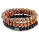 Black, Orange & Tan Wood Bead Bracelet - Image 3