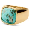Gravel | Gold-Tone & Chrysocolla Signet Ring