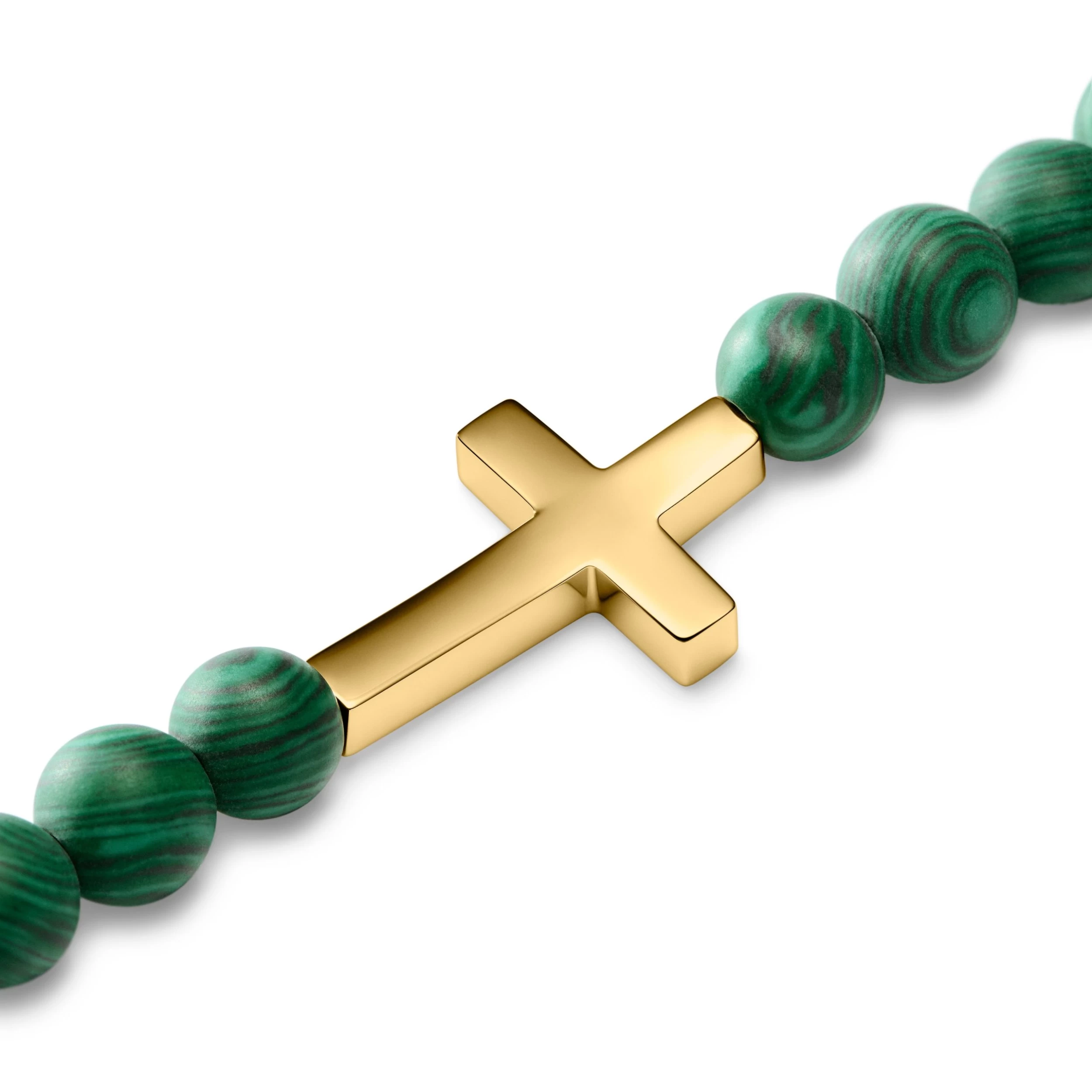 Unity | 6 Mm Malachite Cross Bracelet - Image 4