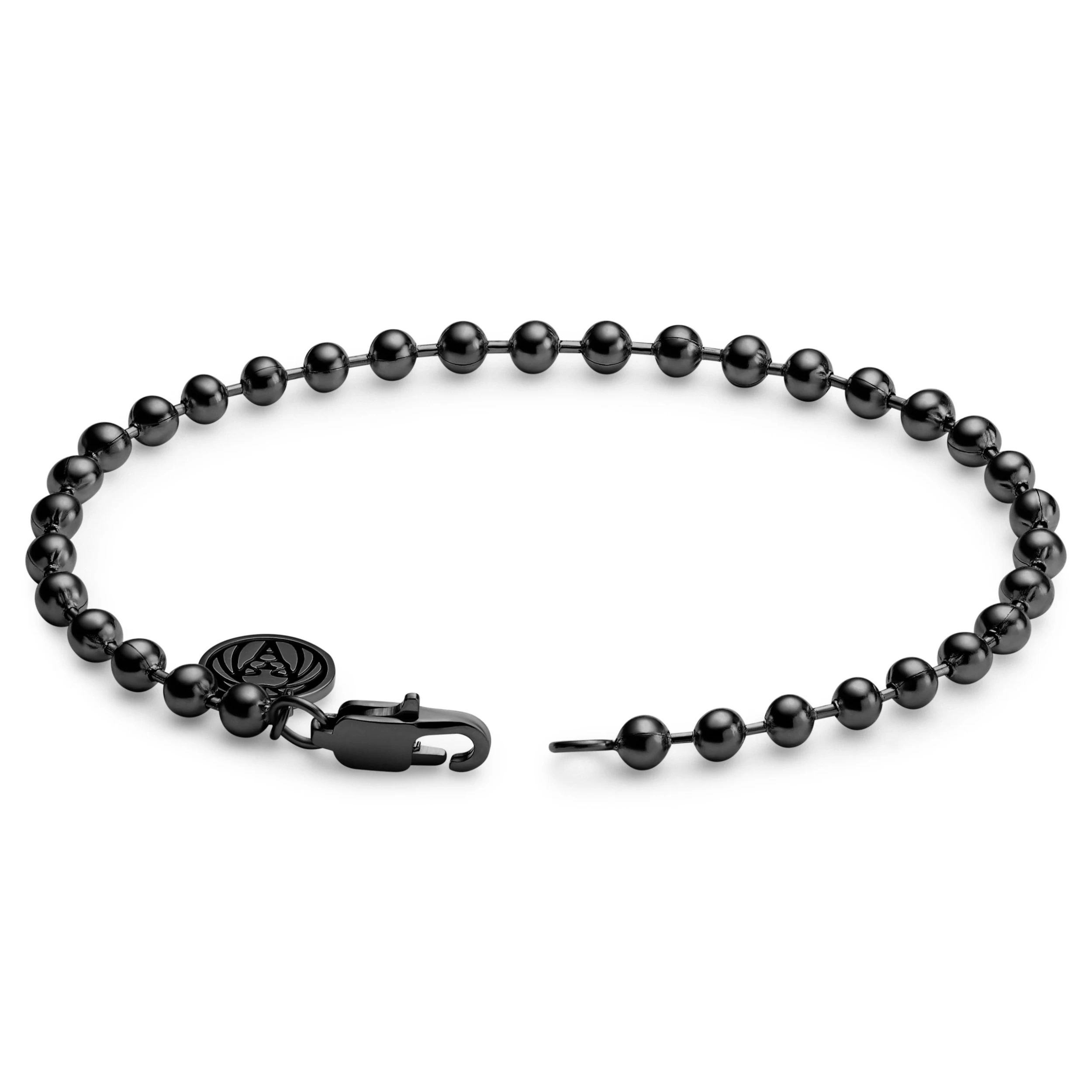 Essentials | 1/5" (4 Mm) Gunmetal Black Ball Chain Bracelet - Image 3