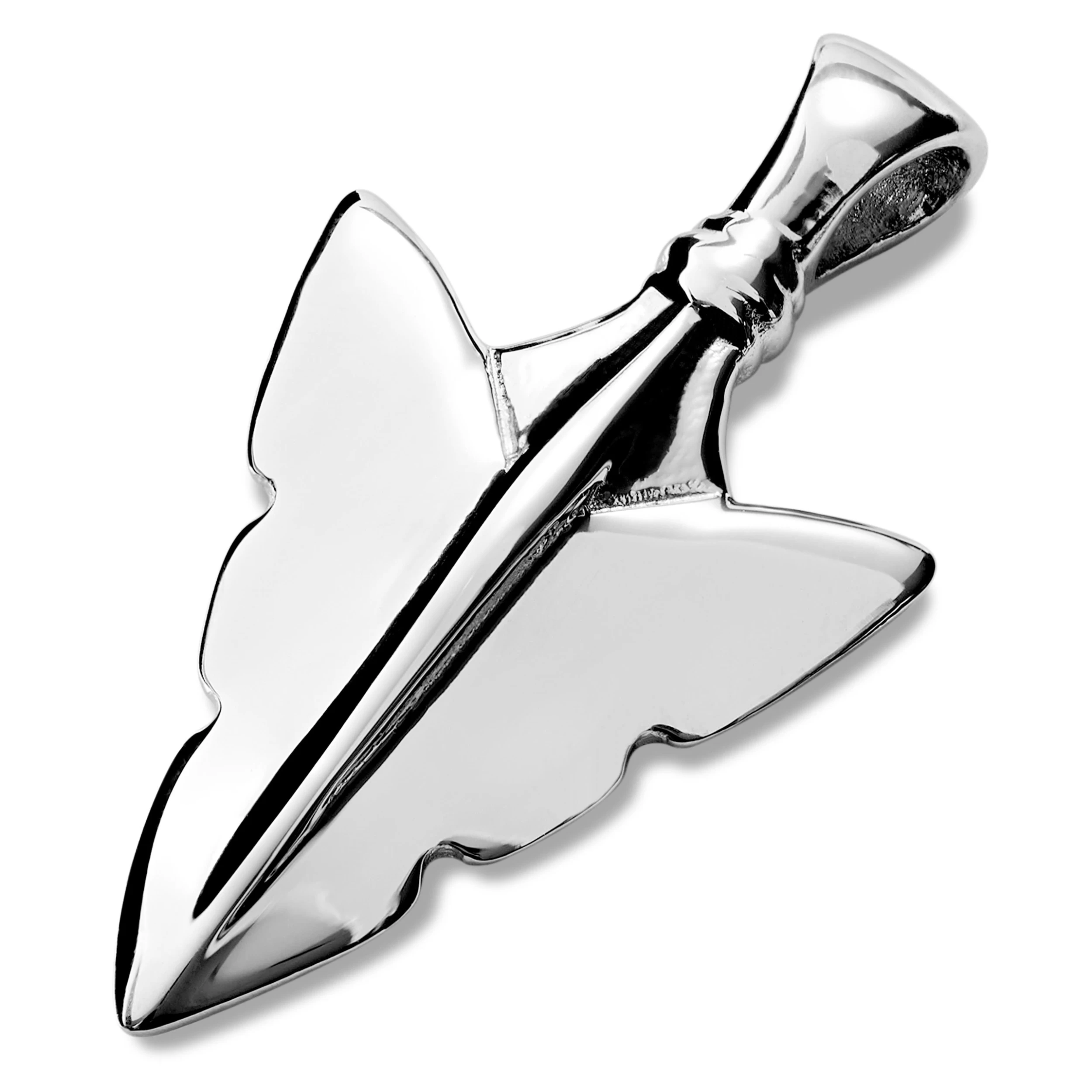 Gravel | Silver-Tone Stainless Steel Arrowhead Pendant - Image 2