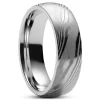 Fortis | 1/4" (7 Mm) Silver-Tone Damascus Steel Ring
