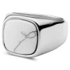 Gravel | Silver-Tone Stainless Steel With White Howlite Signet Ring
