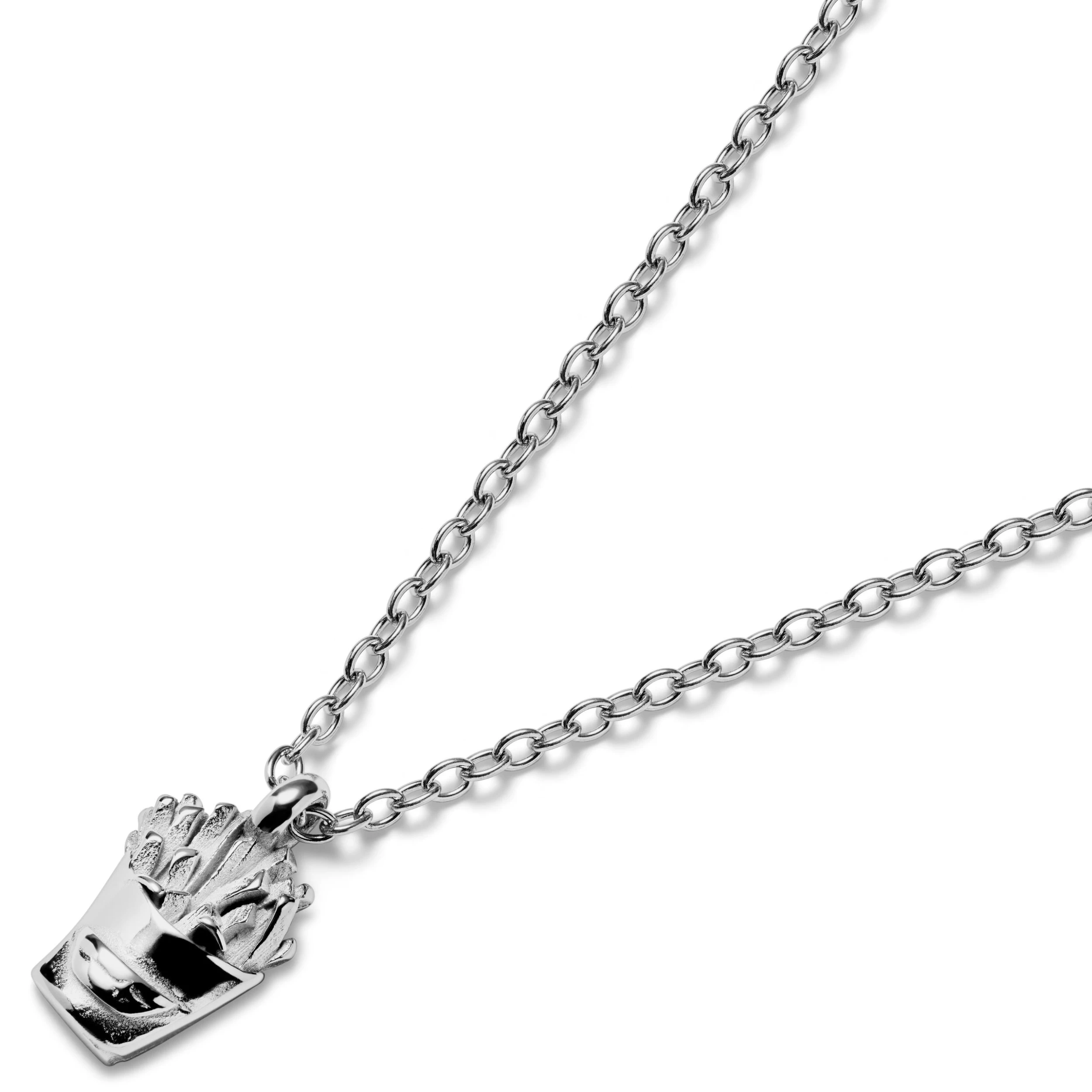 Jaygee | Silver-tone Stainless Steel Fries Necklace - Image 2