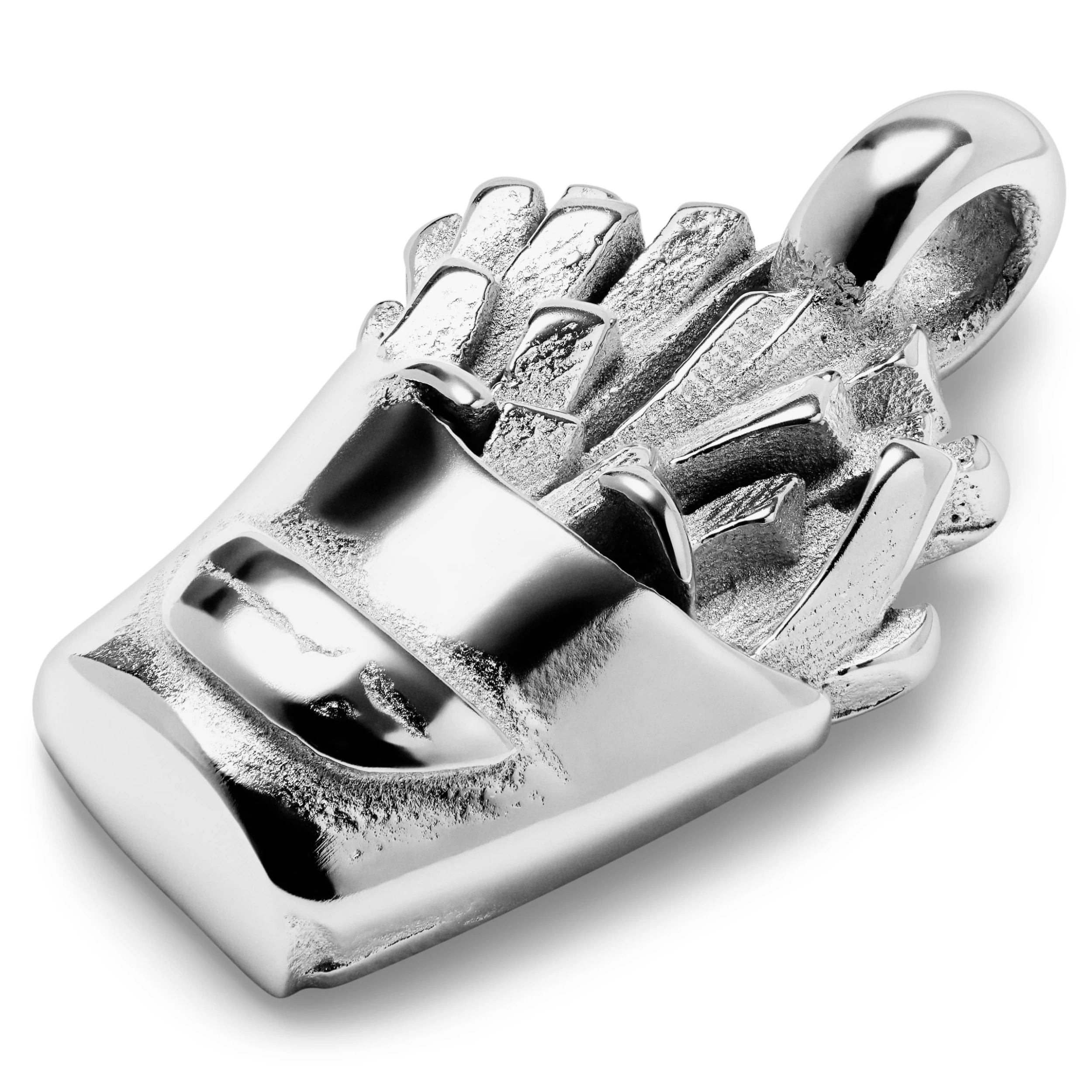 Jaygee | Silver-tone Stainless Steel Fries Pendant - Image 2