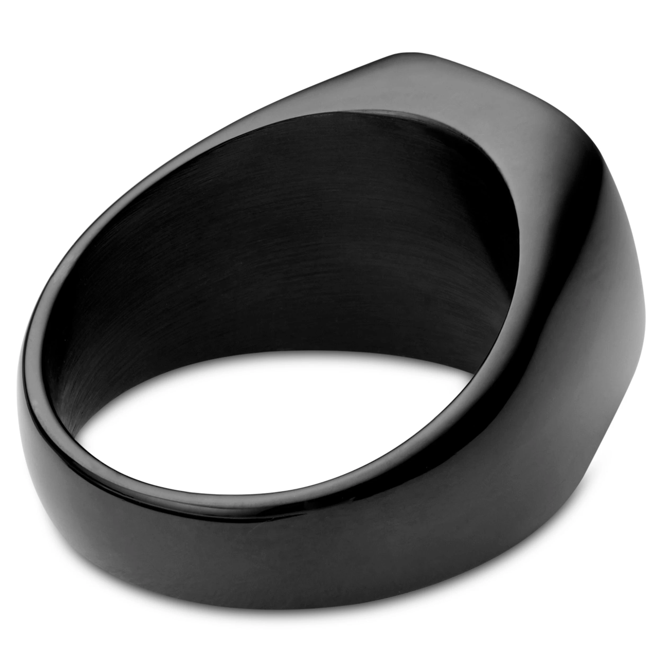 Gravel | Gunmetal Stainless Steel With Howlite Signet Ring - Image 3