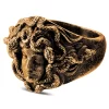 Vintage Gold-Tone & Black Medusa Signet Ring