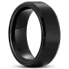 Terra | 1/3" (8 Mm) Black Bevelled Edge Tungsten Carbide Ring