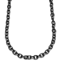 Essentials | 1/2" (12 Mm) Gunmetal Black Cable Chain Necklace