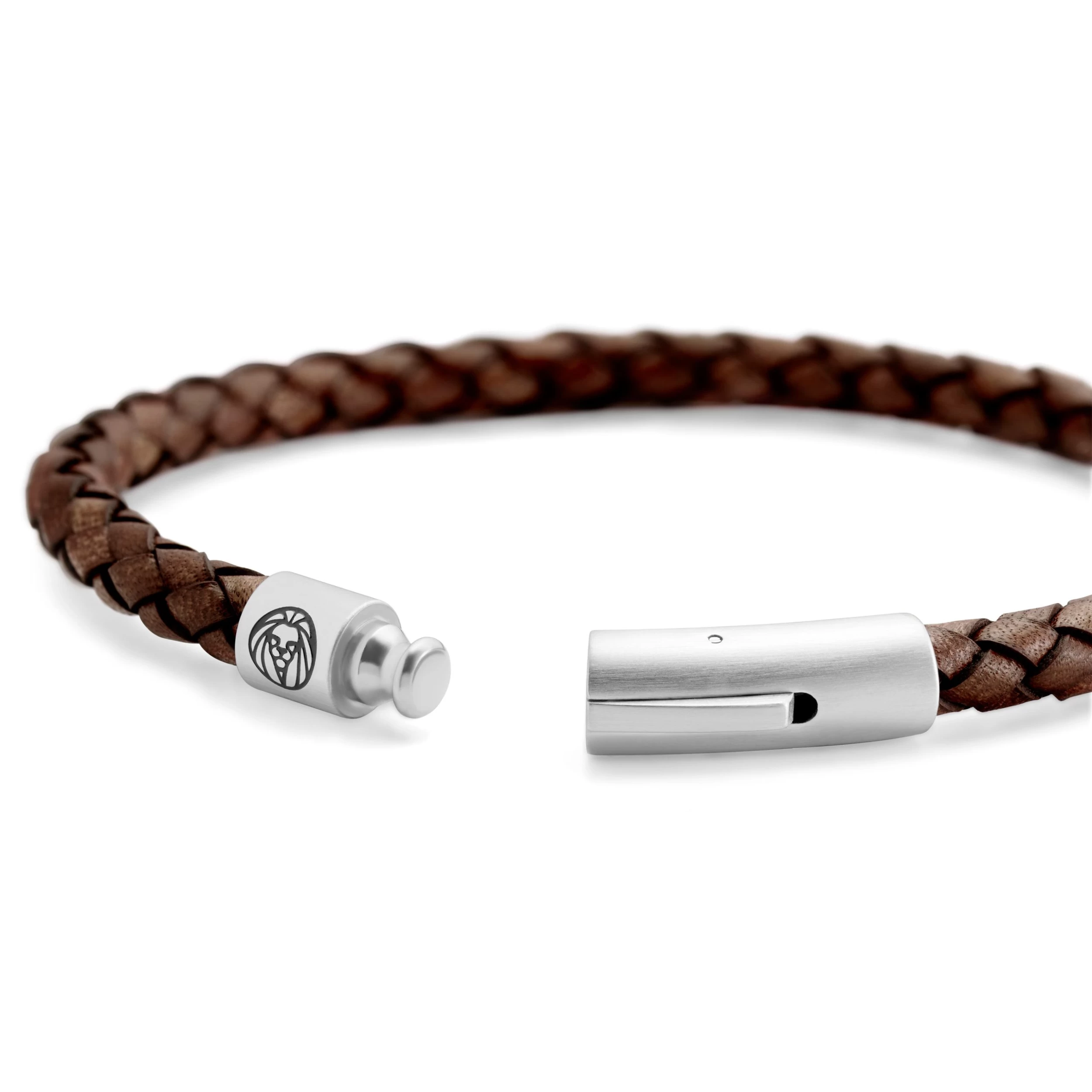 Bolo | Brown Leather Rope & Stainless Steel Bracelet - Image 5