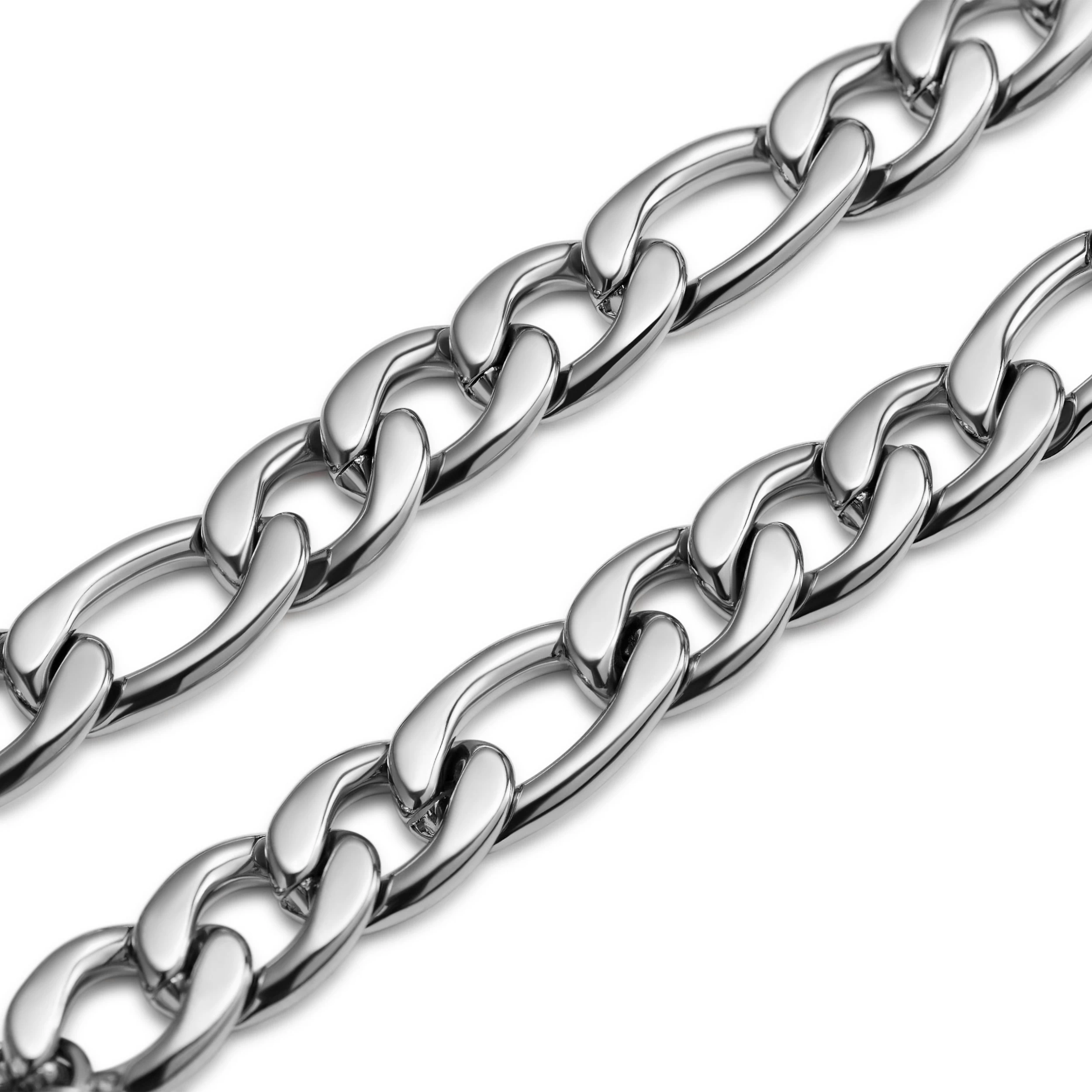 Essentials | 3/8" (10 Mm) Silver-tone Figaro Chain Bracelet - Image 4