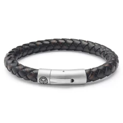 Collins | 1/3" (8 Mm) Brown Woven Leather Bracelet