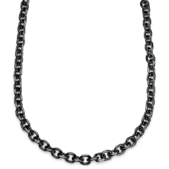 Essentials | 3/8" (10 Mm) Gunmetal Black Cable Chain Necklace