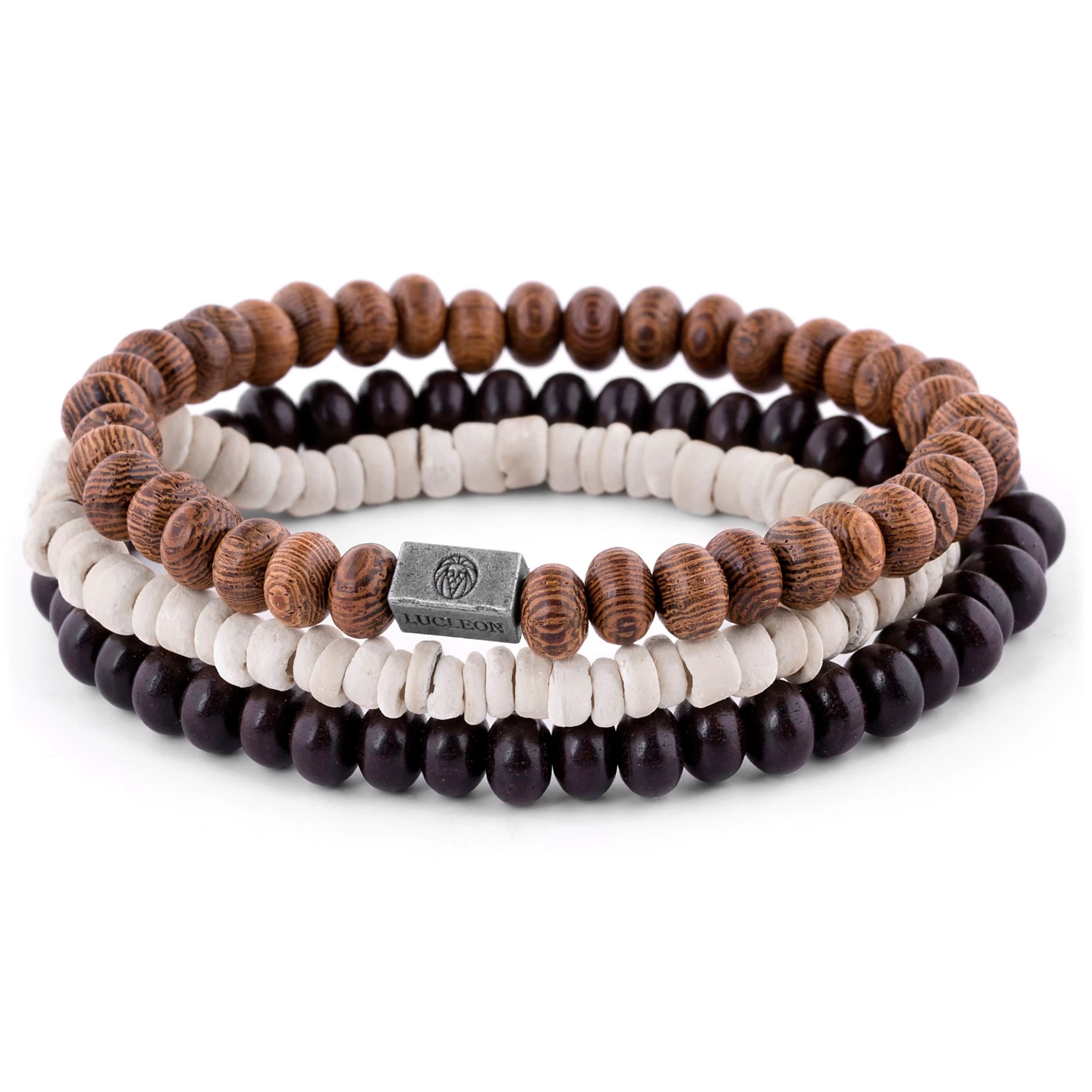 Miro | Natural-Tone Wooden & Coconut Bracelet Set