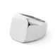Silver-Tone Stainless Steel Square Signet Ring - Image 3