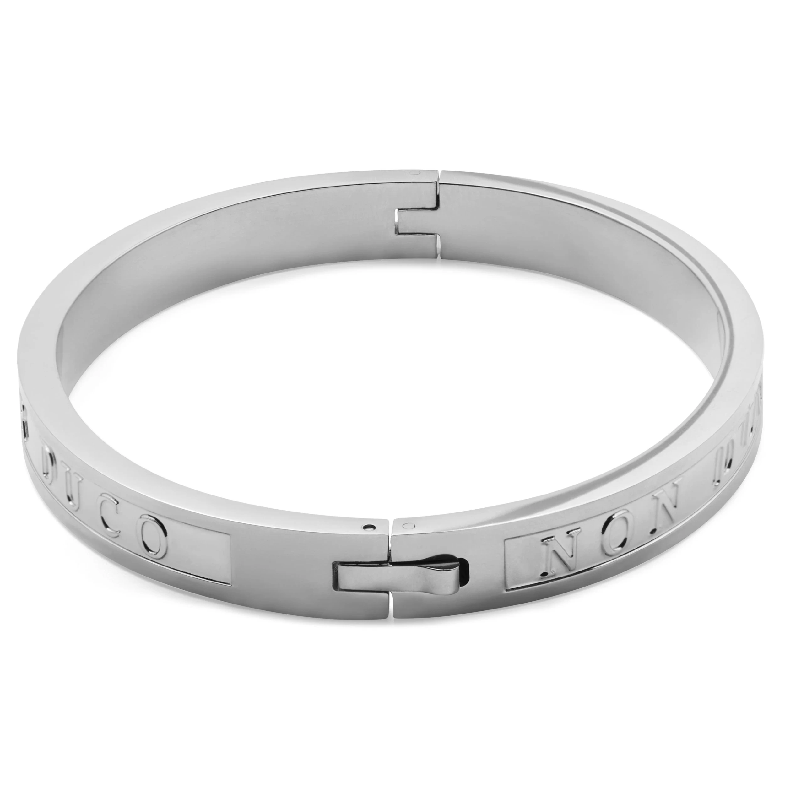Arie | Silver-Tone Stainless Steel Duco Bangle Bracelet - Image 2