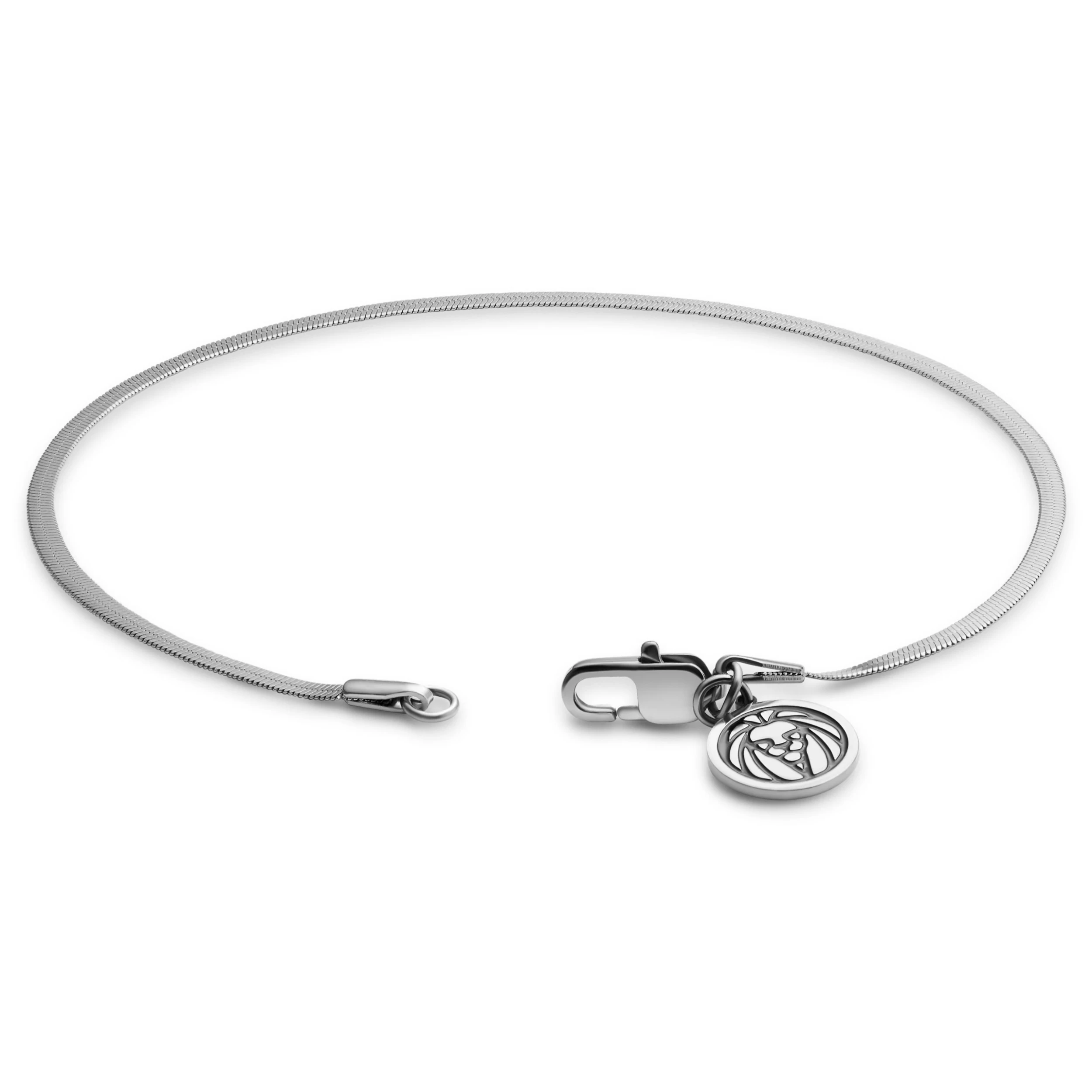 Essentials | 1/16" (2 Mm) Silver-Tone Herringbone Chain Bracelet - Image 3