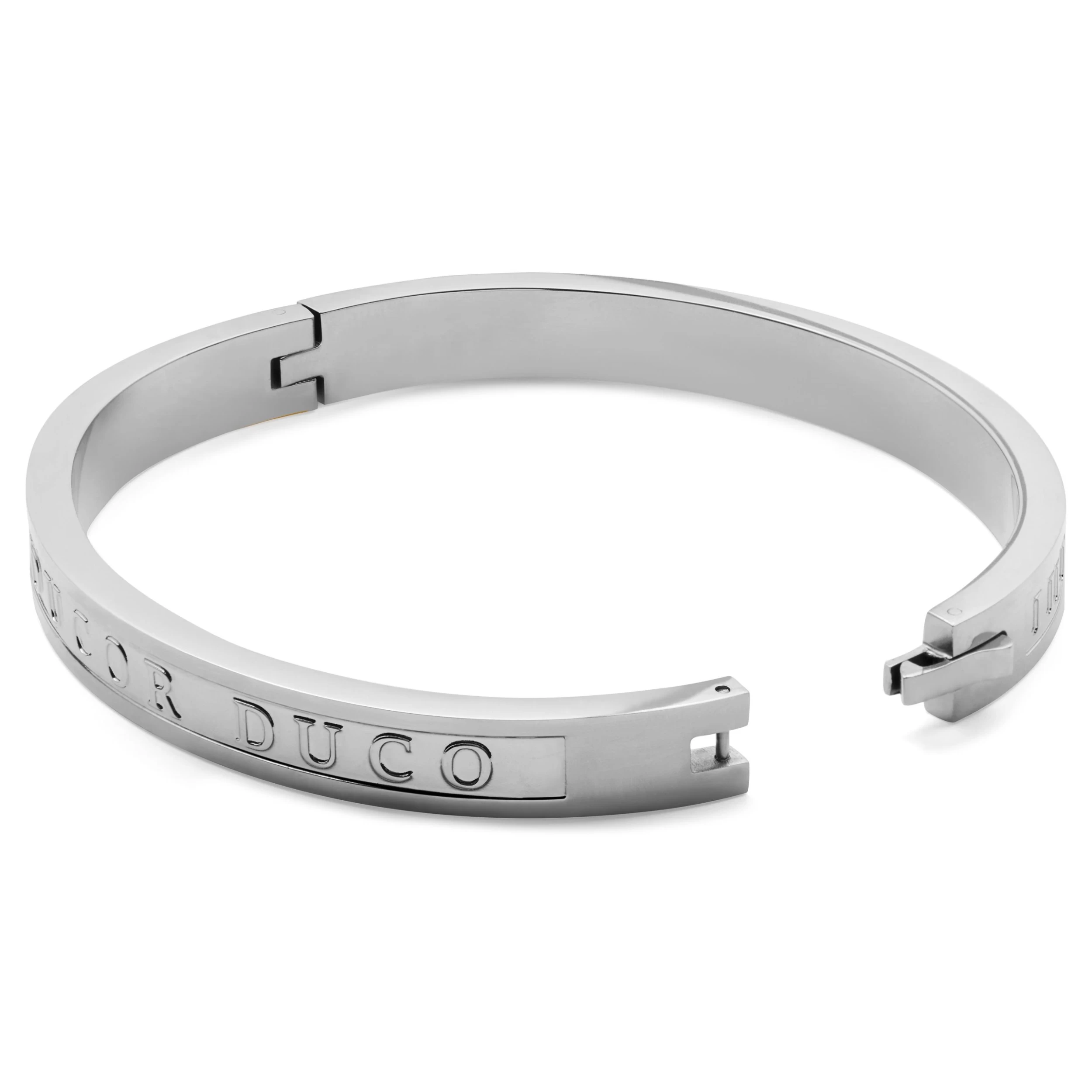 Arie | Silver-Tone Stainless Steel Duco Bangle Bracelet - Image 3
