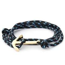 Black & Gold-Tone Anchor Bracelet