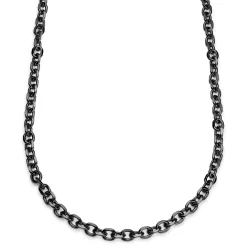 Essentials | 1/3" (8 Mm) Gunmetal Black Cable Chain Necklace