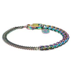 Amager | Rainbow Stainless Steel Curb Chain Bracelet