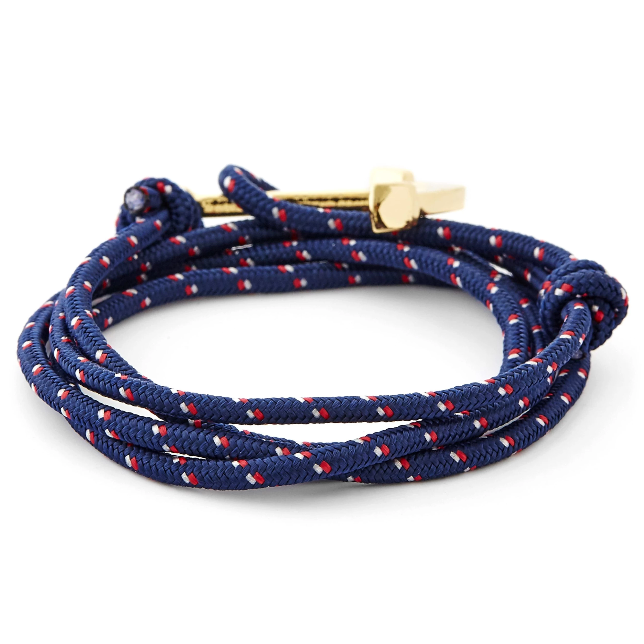 Navy Blue & Gold-Tone Anchor Bracelet - Image 3