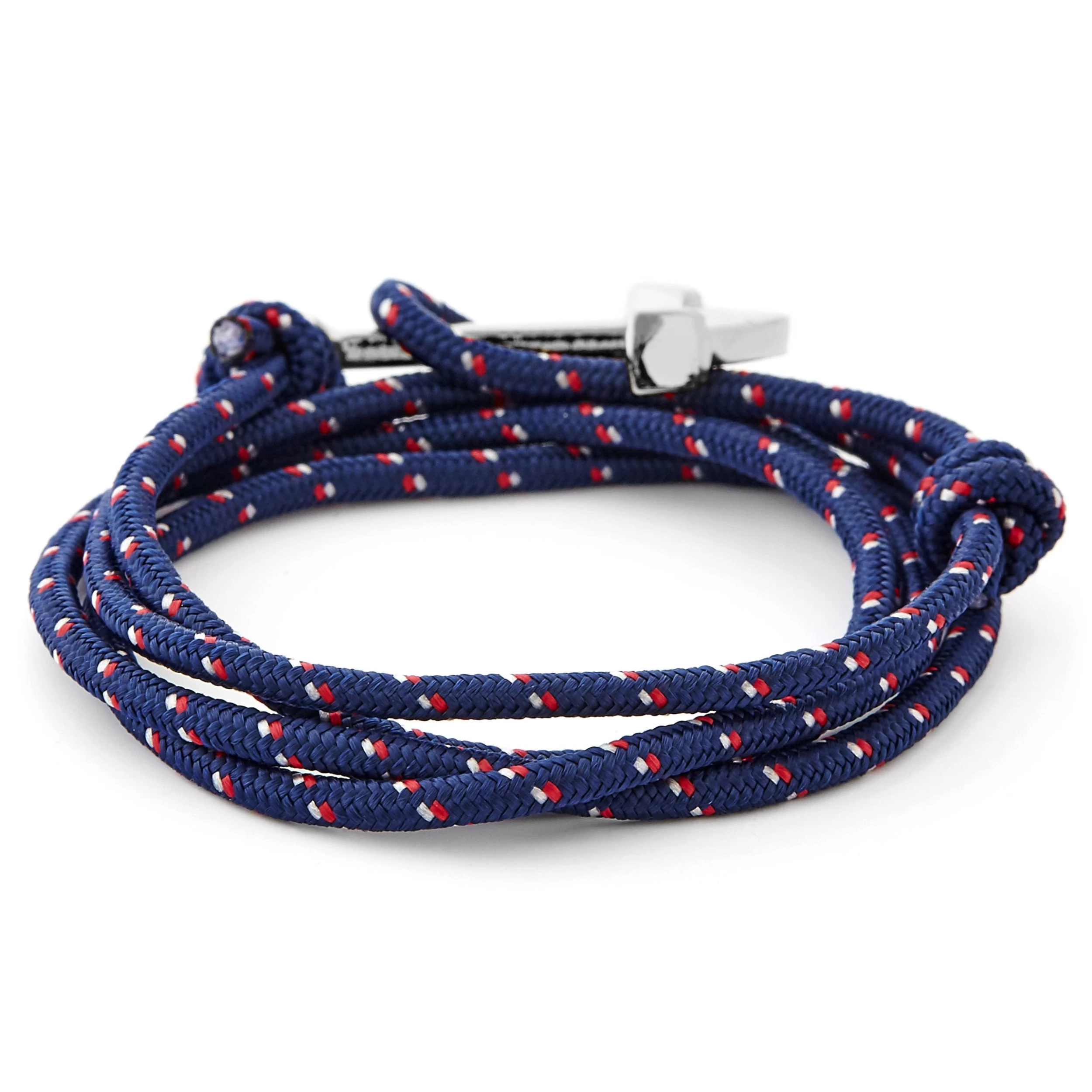 Navy Blue & Silver-Tone Anchor Bracelet - Image 3