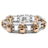 Silver-Tone & Gold-Tone Stainless Steel Bike Chain Bracelet