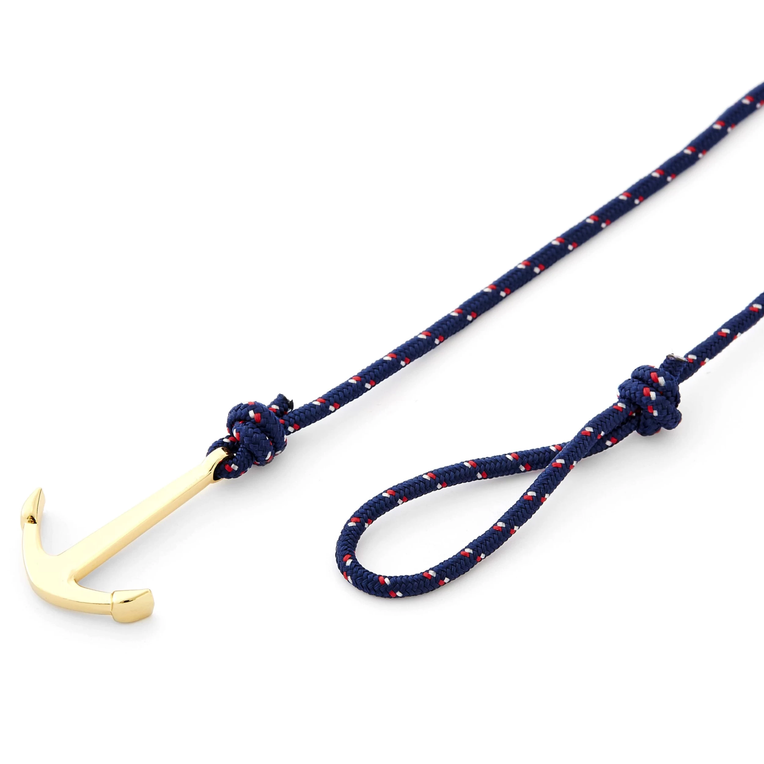 Navy Blue & Gold-Tone Anchor Bracelet - Image 2