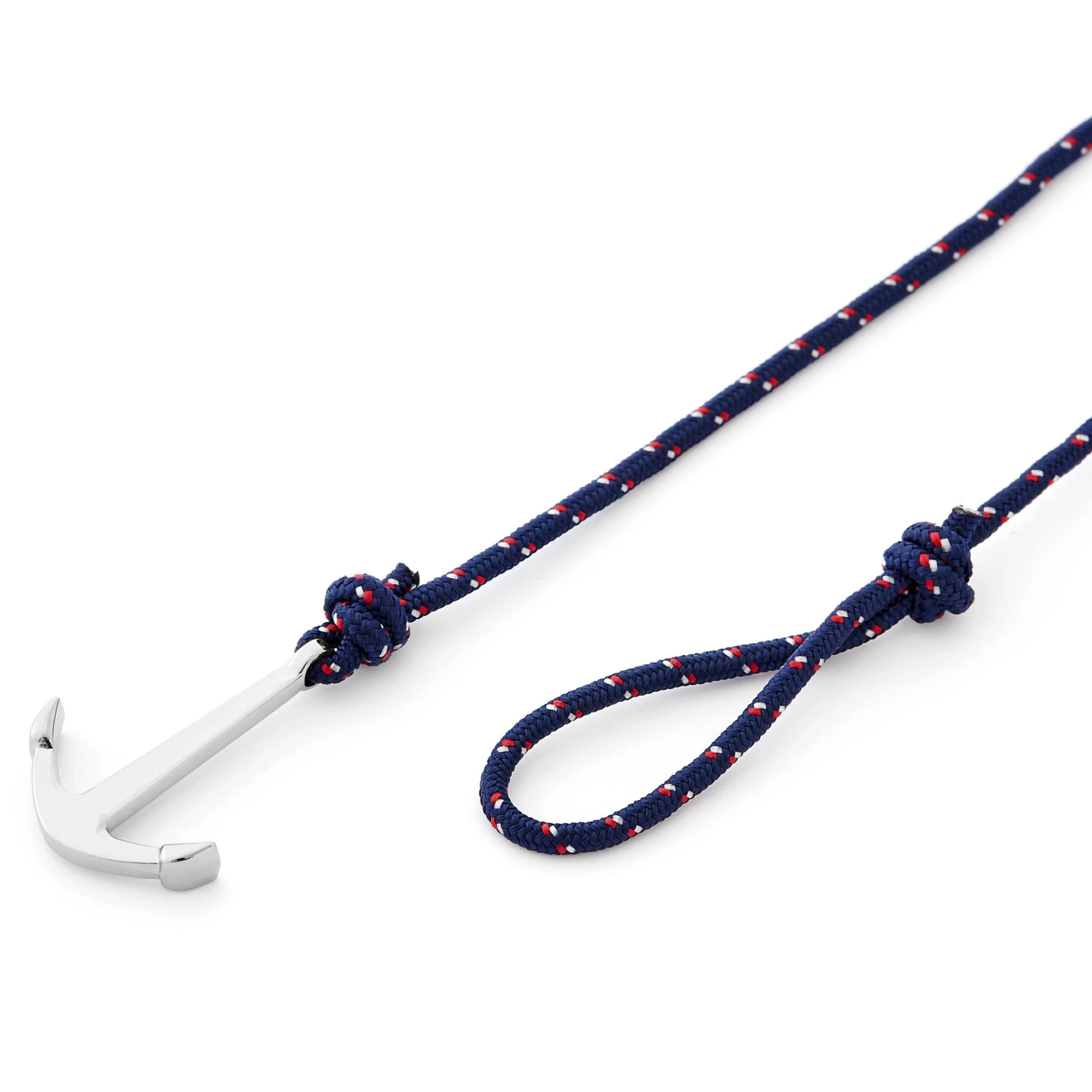 Navy Blue & Silver-Tone Anchor Bracelet - Image 2