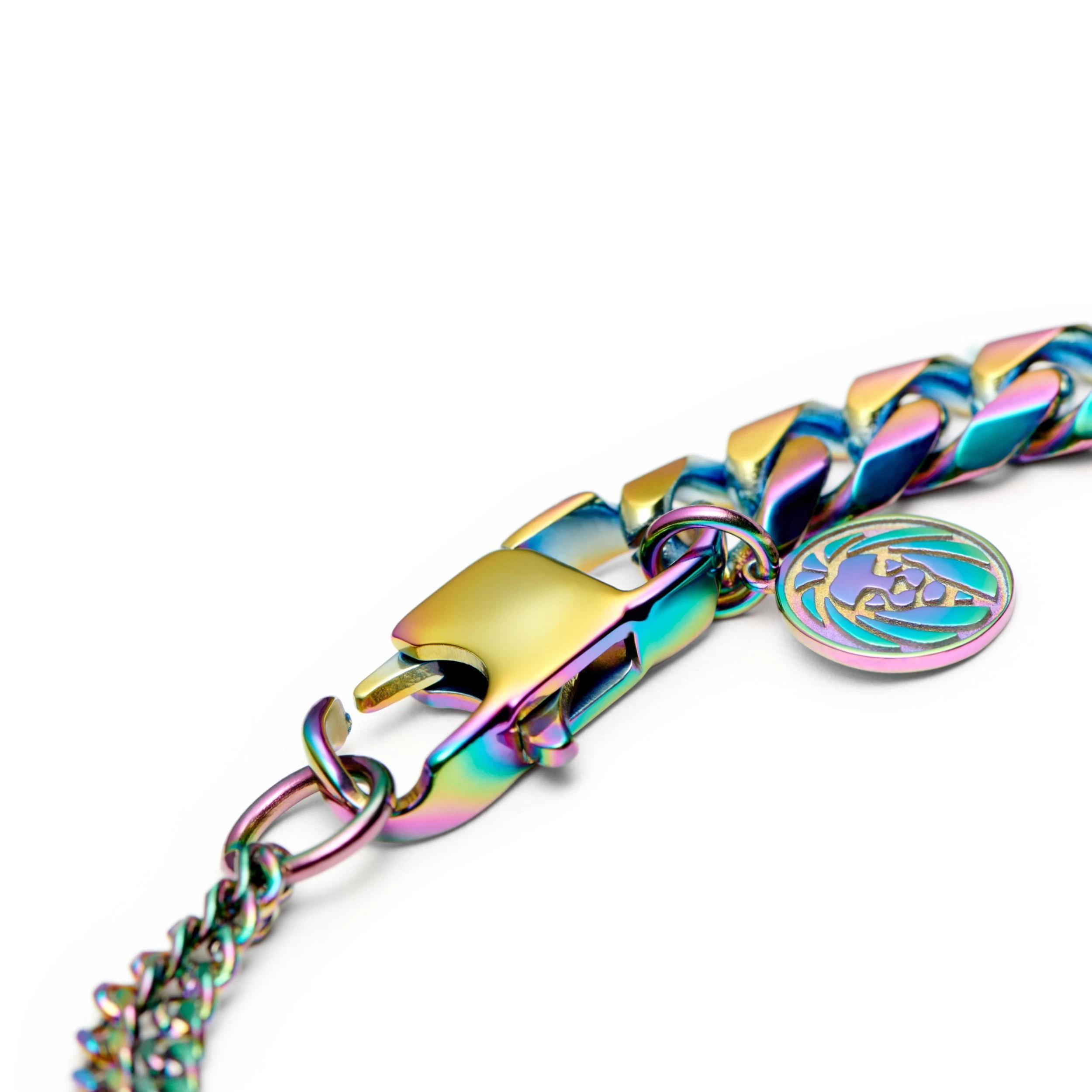 Amager | Rainbow Stainless Steel Curb Chain Bracelet - Image 3