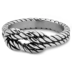 Evan | 8 Mm Silver-Tone Stainless Steel With Detailed Hercules Knot Ring