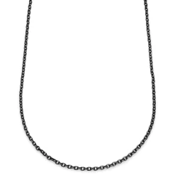 Essentials | 1/5" (4 Mm) Gunmetal Black Cable Chain Necklace