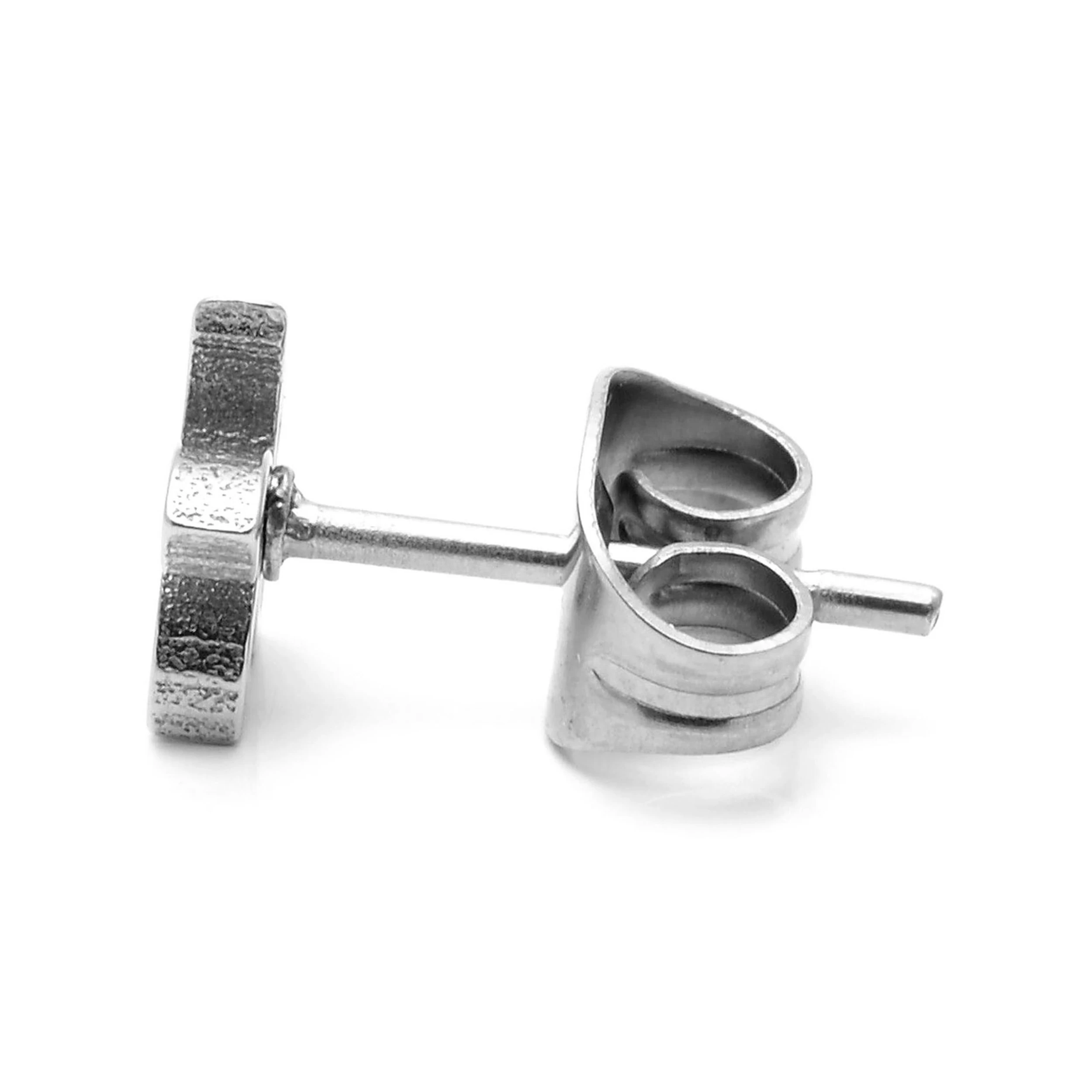 Sentio | Silver-Tone Stainless Steel Tribal Swirl Stud Earring - Image 2