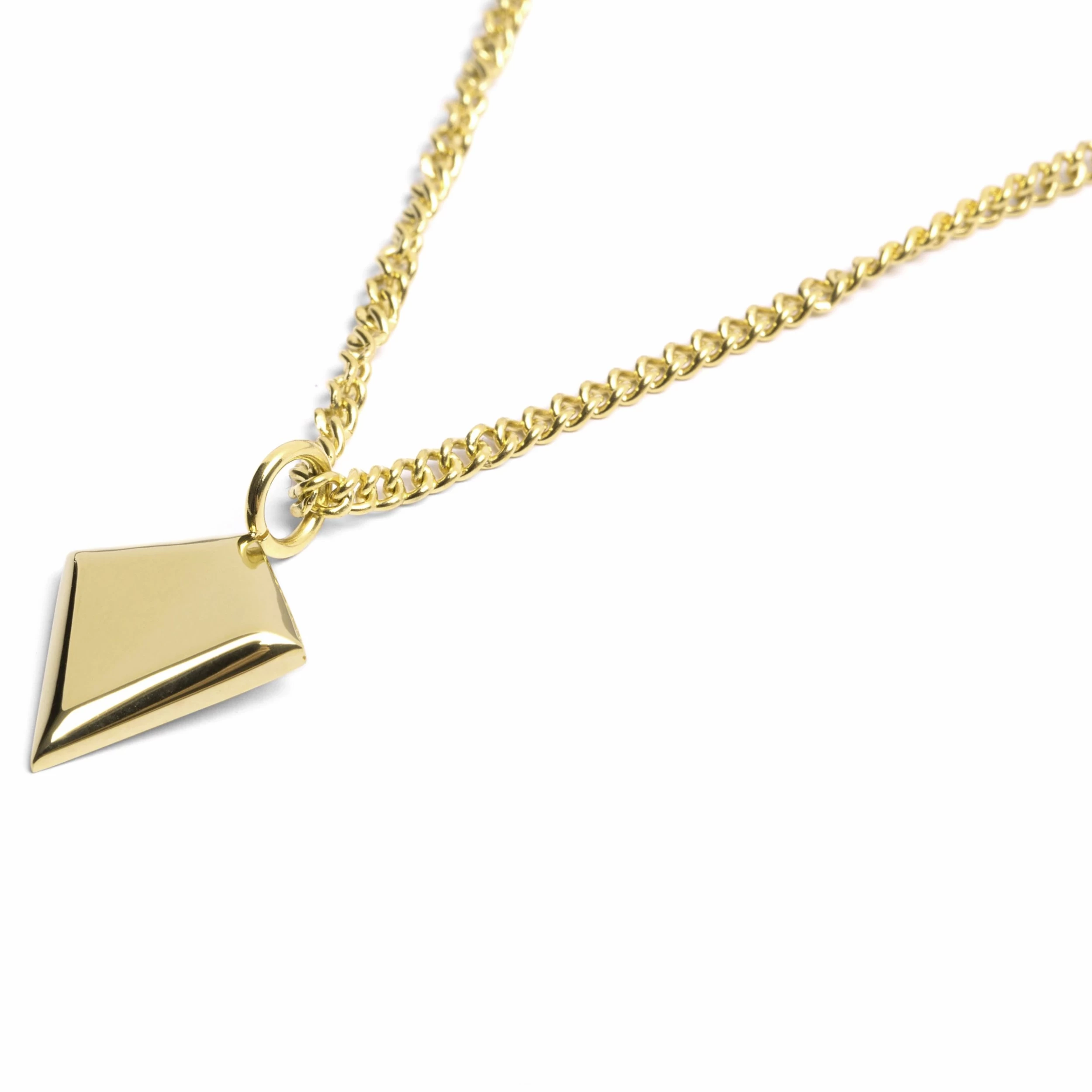 Iconic | Gold-Tone Triangle Curb Chain Necklace - Image 2