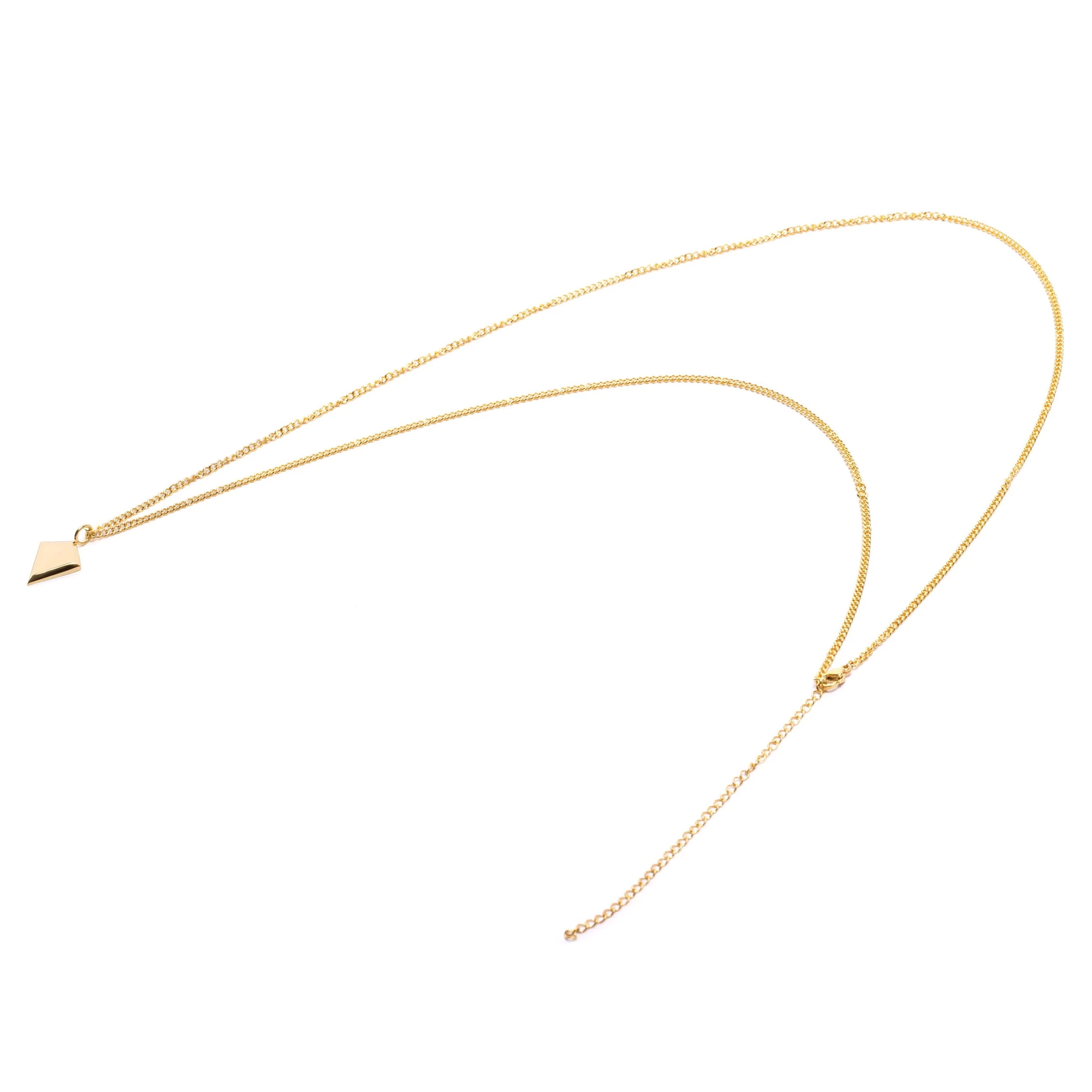 Iconic | Gold-Tone Triangle Curb Chain Necklace - Image 6