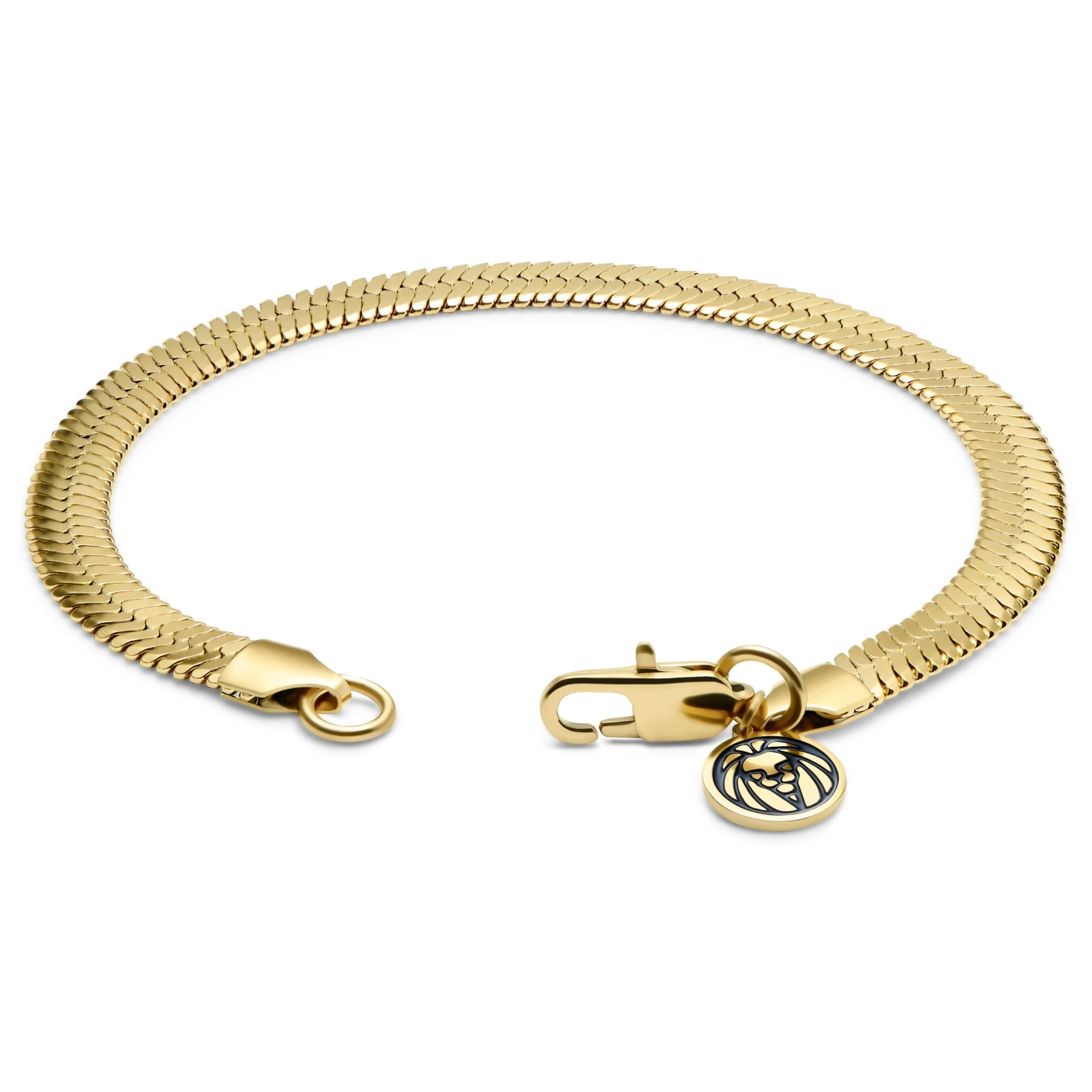 Essentials | 1/4" (6 Mm) Gold-Tone Herringbone Chain Bracelet - Image 3