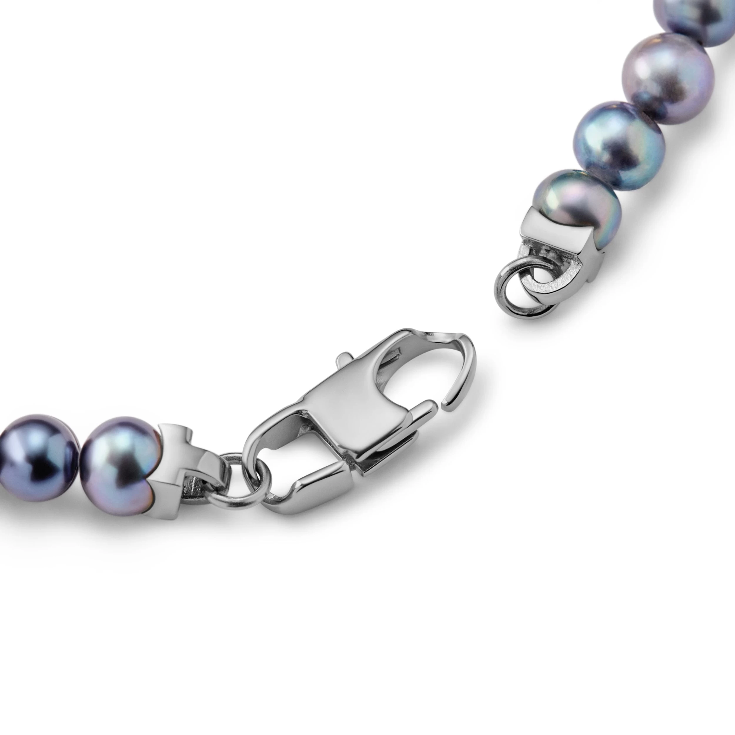 Ocata | Silver-Tone Black Pearl Bracelet - Image 3