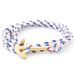 White & Gold-Tone Anchor Bracelet