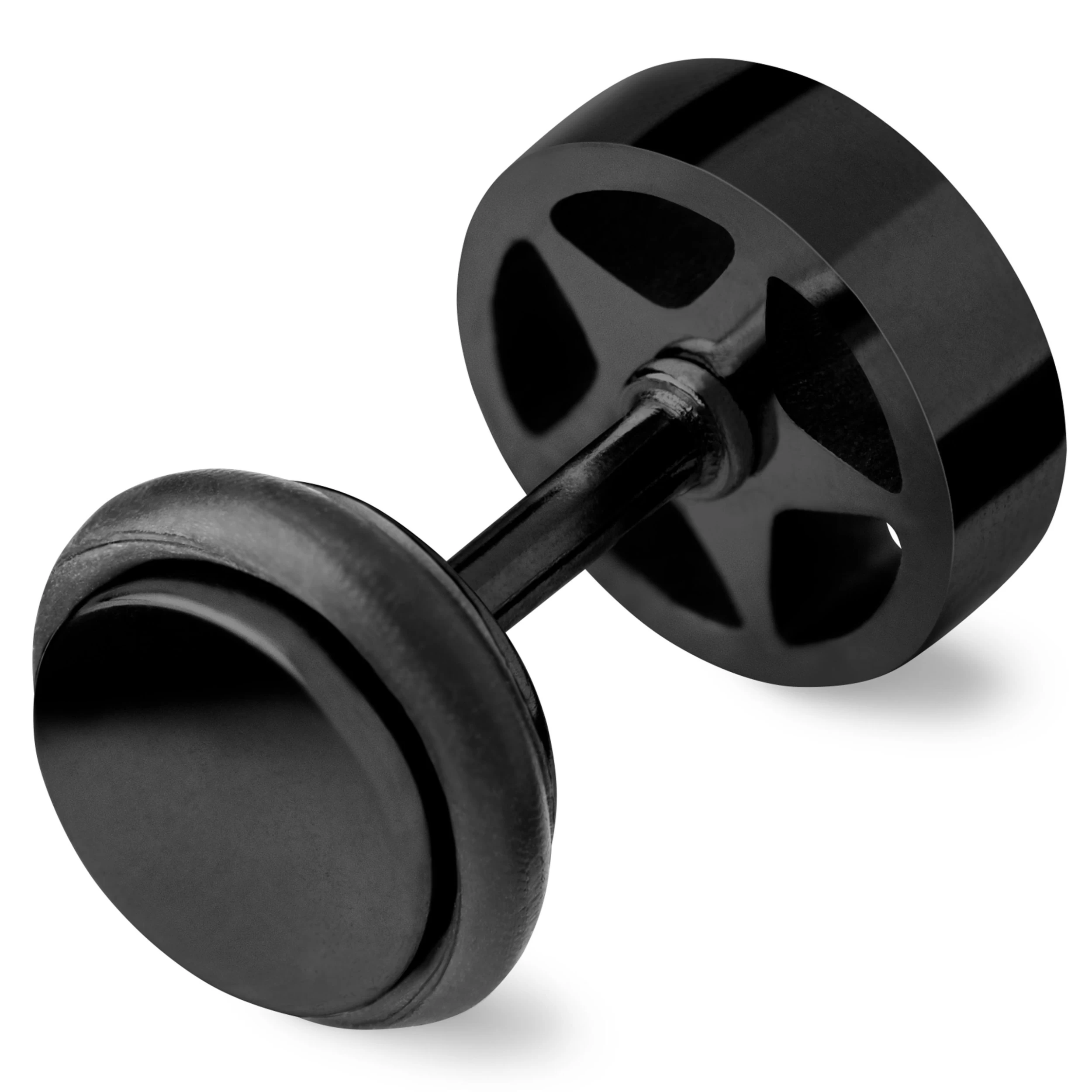 8 Mm Black Stainless Steel Star Stud Earring - Image 2