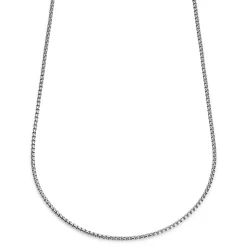 Essentials | 1/8" (3 Mm) Silver-Tone Curved Box Chain Necklace
