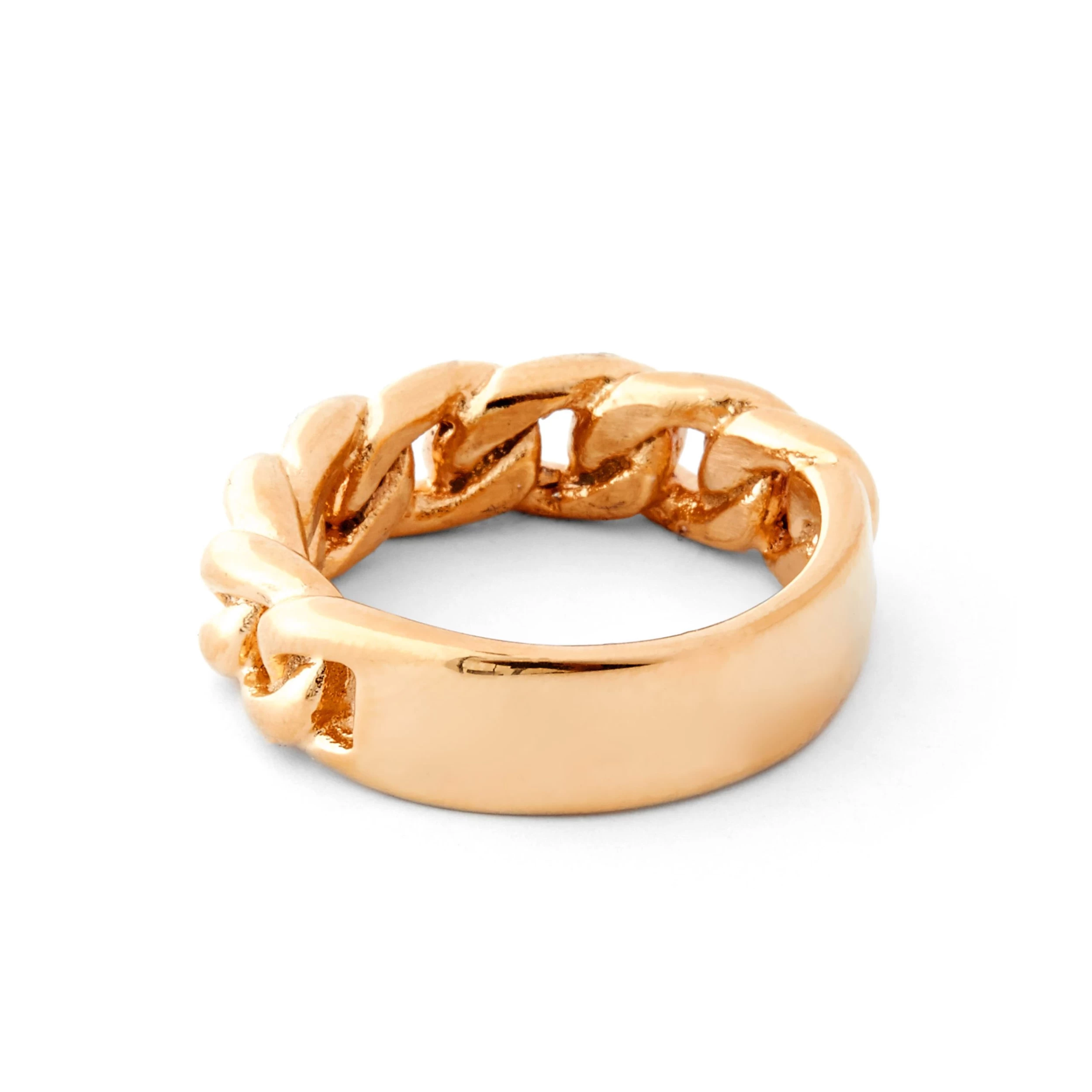 6 Mm Rose Gold-Tone With Half Chain Band Ring - Image 3