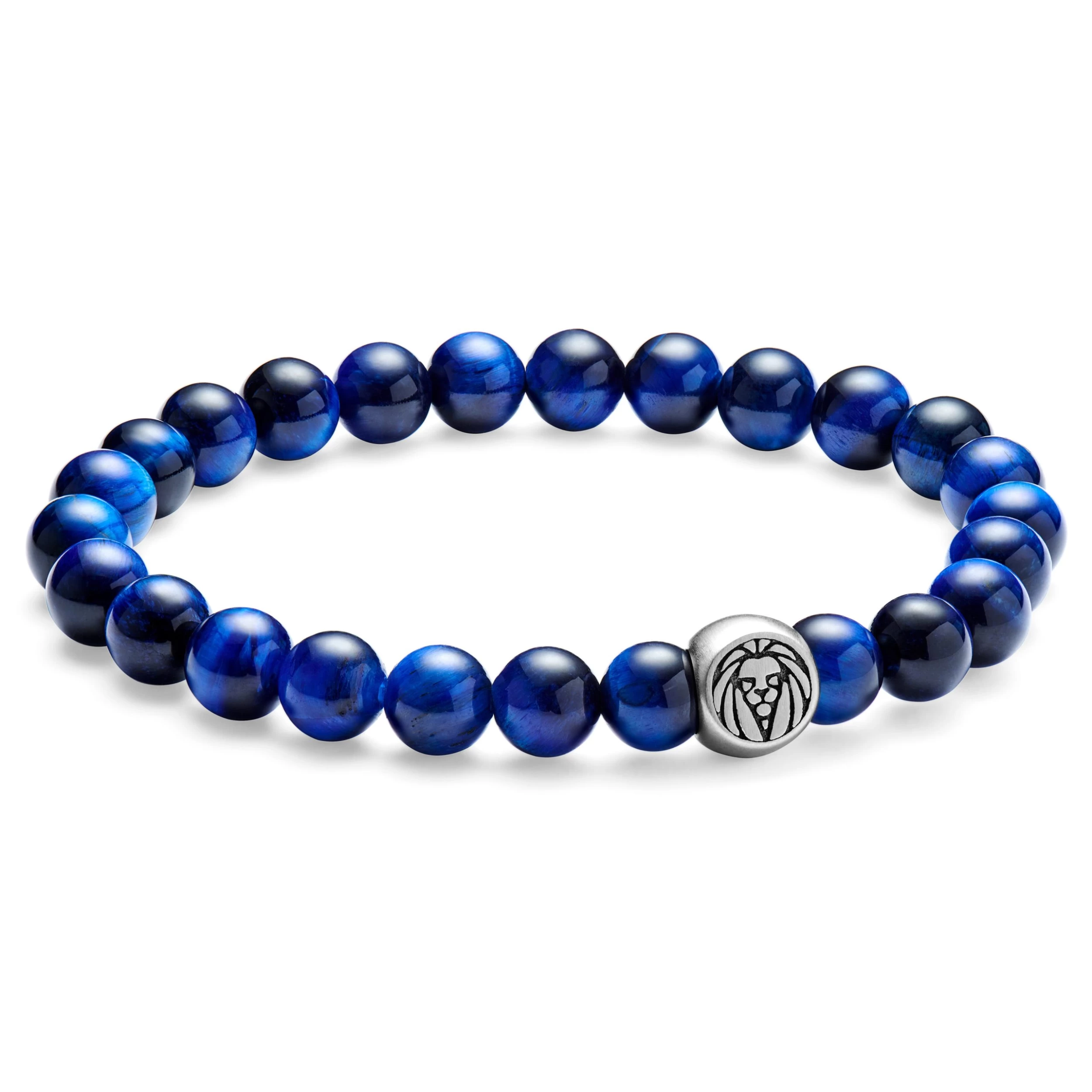Dark Blue Tiger’s Eye Beaded Bracelet