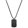 Panther | Black Carbon Fiber Dog Tag Necklace