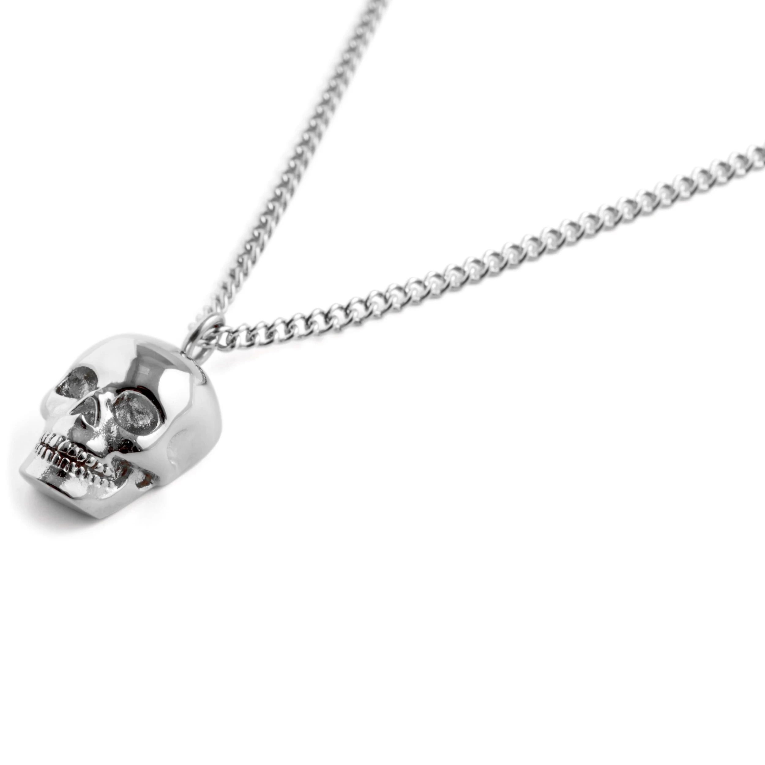 Iconic | Silver-Tone Skull Curb Chain Necklace - Image 2