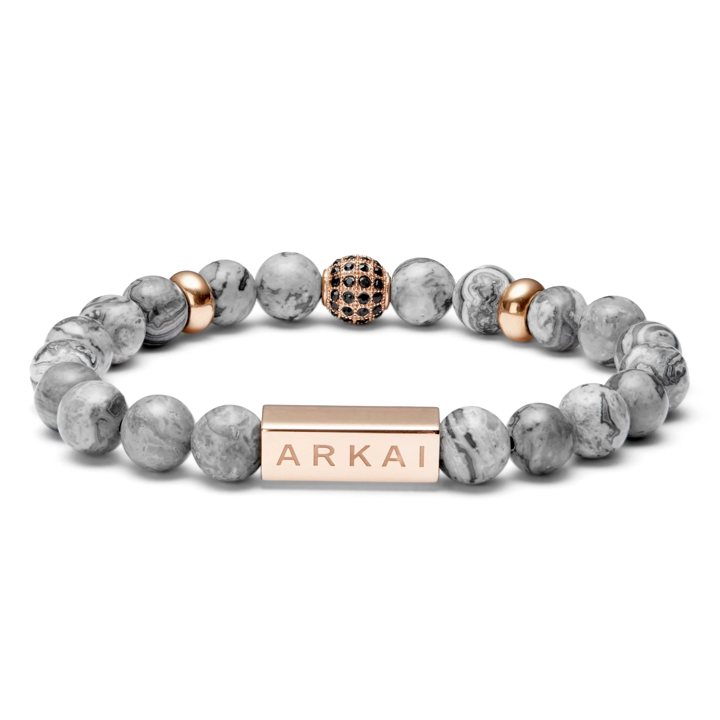 Roas | Grey Jasper & Rose Gold-Tone Bracelet