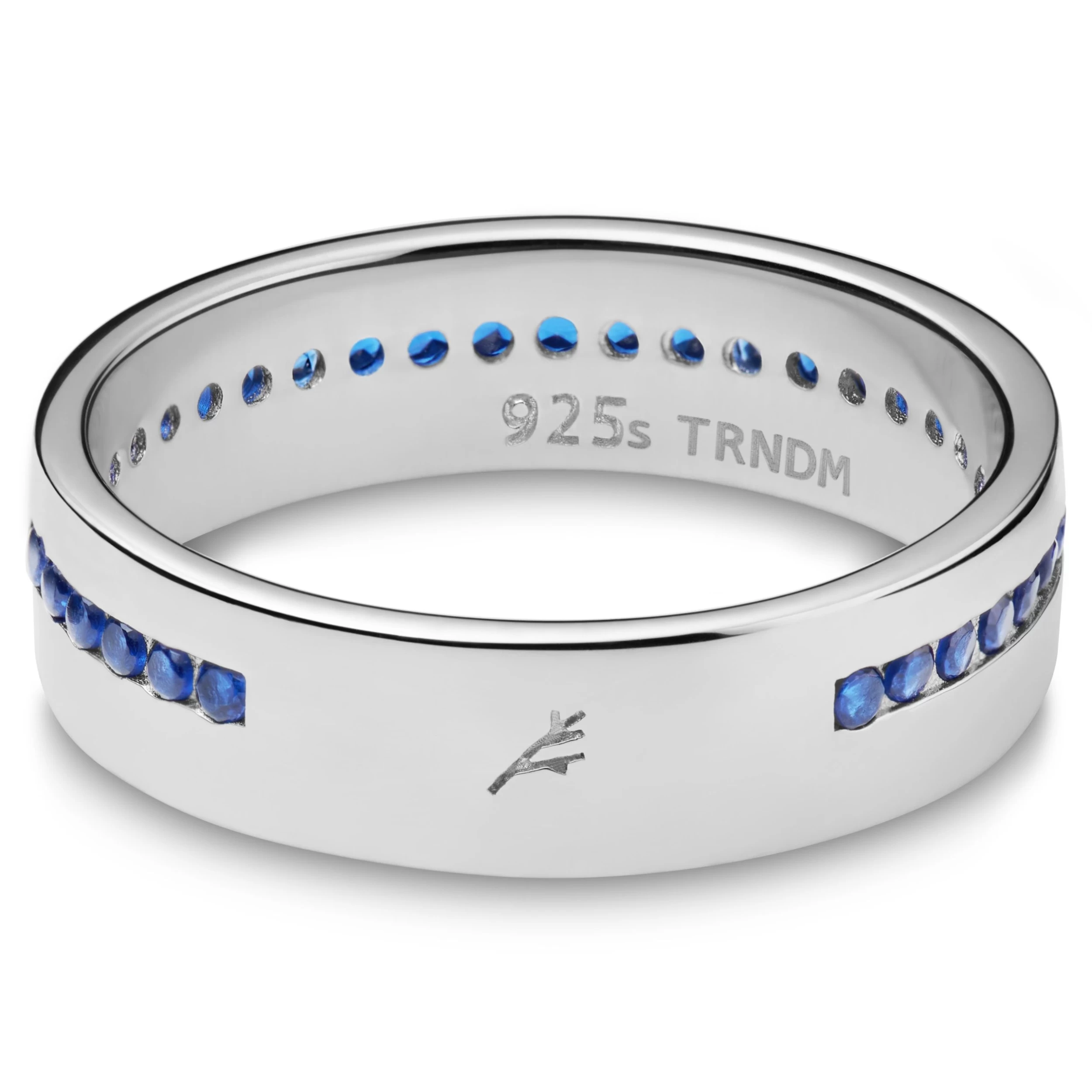 Adrian | 6 Mm 925 Sterling Silver With Blue Lined Zirconia Ring - Image 4